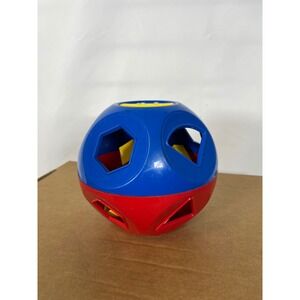 Vintage Tupperware Shape O Toy Sorter Ball Red Blue Yellow Replacement No Shapes